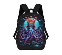 sinyumoney Mochila Escolar Para Niños King Octopus Mochila De Moda Para Adolescentes Mochila Informal Para Niños Y Niñas Mochila Escolar Con Impresión 3D 17inch