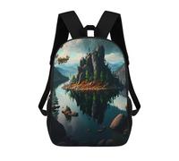 sinyumoney Mochila Escolar Para Niños Lonely Rock Mochila De Moda Para Adolescentes Mochila Informal Para Niños Y Niñas Mochila Escolar Con Impresión 3D 17inch