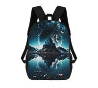 sinyumoney Mochila Escolar Para Niños Magical Temple with Starry Mochila De Moda Para Adolescentes Mochila Informal Para Niños Y Niñas Mochila Escolar Con Impresión 3D 17inch