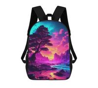 sinyumoney Mochila Escolar Para Niños Magical Twilight Shoreline Mochilas Para Libros Mochila Informal De Viaje Con Impresión 3D Para Niños Y Niñas Mochila De Gran Capacidad 17inch
