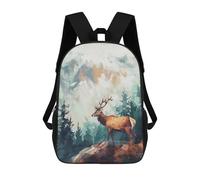 sinyumoney Mochila Escolar Para Niños Majestic Deer in Mountain Landscape Mochilas Para Libros Mochila Informal De Viaje Con Impresión 3D Para Niños Y Niñas Mochila De Gran Capacidad 17inch