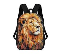 sinyumoney Mochila Escolar Para Niños Majestic Lion Portrait Mochilas Para Libros Mochila Informal De Viaje Con Impresión 3D Para Niños Y Niñas Mochila De Gran Capacidad 17inch