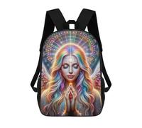 sinyumoney Mochila Escolar Para Niños Melody of Heart Mochila Escolar Impreso 3D Mochila Escolar Para Niños, Estudiantes de Primaria Y Media, Angelic, 17"