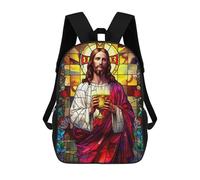 sinyumoney Mochila Escolar Para Niños Mosaic Jesus 3 Mochila De Moda Para Adolescentes Mochila Informal Para Niños Y Niñas Mochila Escolar Con Impresión 3D 17inch