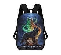 sinyumoney Mochila Escolar Para Niños Mystical Wolves in Enchanted Forest Mochilas Para Libros Mochila Informal De Viaje Con Impresión 3D Para Niños Y Niñas Mochila De Gran Capacidad 17inch