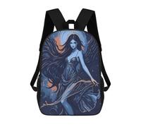 sinyumoney Mochila Escolar Para Niños Mystical Woman in Blue Mochilas Para Libros Mochila Informal De Viaje Con Impresión 3D Para Niños Y Niñas Mochila De Gran Capacidad 17inch
