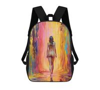 sinyumoney Mochila Escolar Para Niños Naked Girl in Paint Mochila De Moda Para Adolescentes Mochila Informal Para Niños Y Niñas Mochila Escolar Con Impresión 3D 17inch