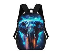 sinyumoney Mochila Escolar Para Niños Neon Cyan Elephant Nebulae Mochila De Moda Para Adolescentes Mochila Informal Para Niños Y Niñas Mochila Escolar Con Impresión 3D 17inch