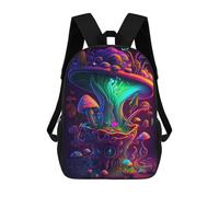 sinyumoney Mochila Escolar Para Niños Neon Mushroom Fantasy Mochilas Para Libros Mochila Informal De Viaje Con Impresión 3D Para Niños Y Niñas Mochila De Gran Capacidad 17inch