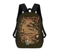 sinyumoney Mochila Escolar Para Niños Noodle Dragon Mochilas Para Libros Mochila Informal De Viaje Con Impresión 3D Para Niños Y Niñas Mochila De Gran Capacidad 17inch