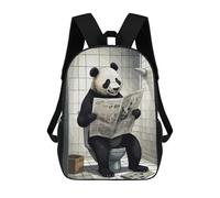 sinyumoney Mochila Escolar Para Niños Panda on The Toilet Mochilas Para Libros Mochila Informal De Viaje Con Impresión 3D Para Niños Y Niñas Mochila De Gran Capacidad 17inch
