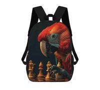 sinyumoney Mochila Escolar Para Niños Parrot Chess Mochilas Para Libros Mochila Informal De Viaje Con Impresión 3D Para Niños Y Niñas Mochila De Gran Capacidad 17inch