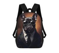 sinyumoney Mochila Escolar Para Niños Pug Dog Gangstar Mochilas Para Libros Mochila Informal De Viaje Con Impresión 3D Para Niños Y Niñas Mochila De Gran Capacidad 17inch