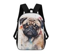 sinyumoney Mochila Escolar Para Niños Pug Splash Painting Mochila De Moda Para Adolescentes Mochila Informal Para Niños Y Niñas Mochila Escolar Con Impresión 3D 17inch