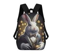 sinyumoney Mochila Escolar Para Niños Rabbit Suit Animal Mochilas Para Libros Mochila Informal De Viaje Con Impresión 3D Para Niños Y Niñas Mochila De Gran Capacidad 17inch