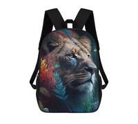 sinyumoney Mochila Escolar Para Niños Rainbow Lion in Fantasy Forest Mochilas Para Libros Mochila Informal De Viaje Con Impresión 3D Para Niños Y Niñas Mochila De Gran Capacidad 17inch