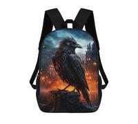 sinyumoney Mochila Escolar Para Niños Raven of Flames Mochila De Moda Para Adolescentes Mochila Informal Para Niños Y Niñas Mochila Escolar Con Impresión 3D 17inch