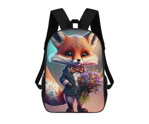 sinyumoney Mochila Escolar Para Niños Romantic Fox Mochilas Para Libros Mochila Informal De Viaje Con Impresión 3D Para Niños Y Niñas Mochila De Gran Capacidad 17inch