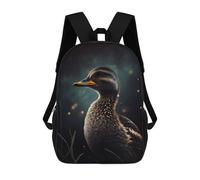 Sinyumoney Mochila escolar para niños Rottweiler Puppy Sleeping Starry Night Mochila casual para viajes, impresión 3D, para niños y niñas, gran capacidad, Duck Night, 17"