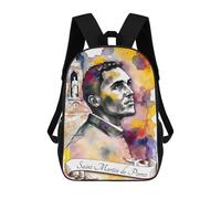 Sinyumoney Mochila escolar para niños Saint Agatha of Sicily Mochila escolar para niños, estilo casual y moderno, estampado en 3D, divertido y original, San Martín de Porres, 17"