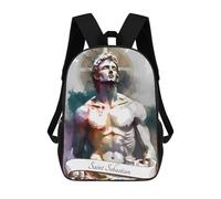 Sinyumoney Mochila escolar para niños Saint Agatha of Sicily Mochila escolar para niños, estilo casual y moderno, estampado en 3D, divertido y original, San Sebastián Cristiano, 17"