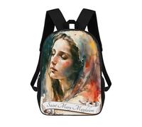 Sinyumoney Mochila escolar para niños Saint Agatha of Sicily Mochila escolar para niños, estilo casual y moderno, estampado en 3D, divertido y original, Santa María Magdalena, 17"