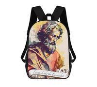 Sinyumoney Mochila escolar para niños Saint Agatha of Sicily Mochila escolar para niños, estilo casual y moderno, estampado en 3D, divertido y original, San Lucas el Evangelista, 17"