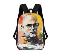 Sinyumoney Mochila escolar para niños Saint Agatha of Sicily Mochila escolar para niños, estilo casual y moderno, estampado en 3D, divertido y original, San Maximiliano Kolbo, 17"