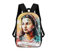 Sinyumoney Mochila escolar para niños Saint Agatha of Sicily Mochila escolar para niños, estilo casual y moderno, estampado en 3D, divertido y original, Santa María Goretti, 17"