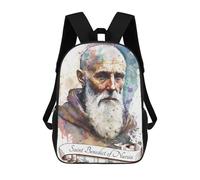 Sinyumoney Mochila escolar para niños Saint Agatha of Sicily Mochila escolar para niños, estilo casual y moderno, estampado en 3D, divertido y original, San Benedicto Benedictina, 17"