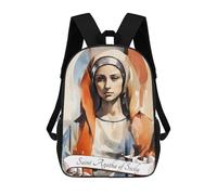 Sinyumoney Mochila escolar para niños Saint Agatha of Sicily Mochila escolar para niños, estilo casual y moderno, estampado en 3D, divertido y original, Santa Agatha de Sicilia, 17"