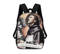 Sinyumoney Mochila escolar para niños Saint Agatha of Sicily Mochila escolar para niños, estilo casual y moderno, estampado en 3D, divertido y original, Santo Dominico de Guzmán, 17"