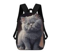 sinyumoney Mochila Escolar Para Niños Selkirk Rex Cat Oil Paint Mochilas Para Libros Mochila Informal De Viaje Con Impresión 3D Para Niños Y Niñas Mochila De Gran Capacidad 17inch