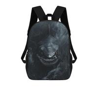 sinyumoney Mochila Escolar Para Niños Shark in Black Smoke Mochilas Para Libros Mochila Informal De Viaje Con Impresión 3D Para Niños Y Niñas Mochila De Gran Capacidad 17inch