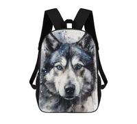 sinyumoney Mochila Escolar Para Niños Siberian Husky Watercolor Mochilas Para Libros Mochila Informal De Viaje Con Impresión 3D Para Niños Y Niñas Mochila De Gran Capacidad 17inch