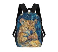 sinyumoney Mochila Escolar Para Niños Sleeping Quokka in Starry Night Style Mochilas Para Libros Mochila Informal De Viaje Con Impresión 3D Para Niños Y Niñas Mochila De Gran Capacidad 17inch