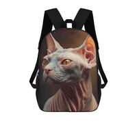 sinyumoney Mochila Escolar Para Niños Sphynx Cat Oil Paint Mochila De Moda Para Adolescentes Mochila Informal Para Niños Y Niñas Mochila Escolar Con Impresión 3D 17inch