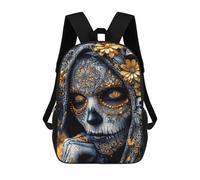 sinyumoney Mochila Escolar Para Niños Sugar Skull Woman Mochilas Para Libros Mochila Informal De Viaje Con Impresión 3D Para Niños Y Niñas Mochila De Gran Capacidad 17inch