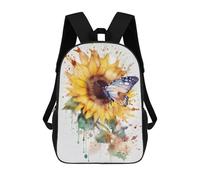 sinyumoney Mochila Escolar Para Niños Sunflower Watersketch Mochila De Moda Para Adolescentes Mochila Informal Para Niños Y Niñas Mochila Escolar Con Impresión 3D 17inch