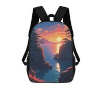sinyumoney Mochila Escolar Para Niños Sunset on The Horizon Mochila De Moda Para Adolescentes Mochila Informal Para Niños Y Niñas Mochila Escolar Con Impresión 3D 17inch