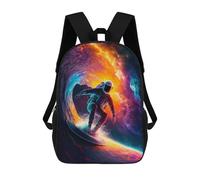 sinyumoney Mochila Escolar Para Niños Surfing Astronaut Mochilas Para Libros Mochila Informal De Viaje Con Impresión 3D Para Niños Y Niñas Mochila De Gran Capacidad 17inch