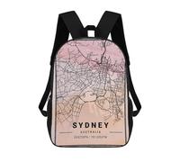 sinyumoney Mochila Escolar Para Niños Sydney City Map Australia Mochilas Para Libros Mochila Informal De Viaje Con Impresión 3D Para Niños Y Niñas Mochila De Gran Capacidad 17inch