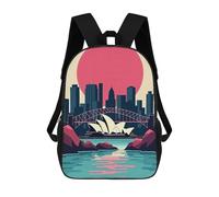 sinyumoney Mochila Escolar Para Niños Sydney Skyline with Opera House Mochilas Para Libros Mochila Informal De Viaje Con Impresión 3D Para Niños Y Niñas Mochila De Gran Capacidad 17inch
