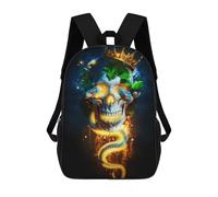 sinyumoney Mochila Escolar Para Niños Tattoo Skull Mochilas Para Libros Mochila Informal De Viaje Con Impresión 3D Para Niños Y Niñas Mochila De Gran Capacidad 17inch
