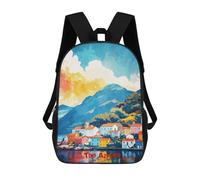 sinyumoney Mochila Escolar Para Niños The Azores Art Mochila De Moda Para Adolescentes Mochila Informal Para Niños Y Niñas Mochila Escolar Con Impresión 3D 17inch