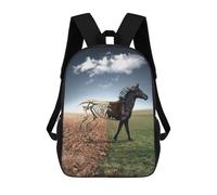 sinyumoney Mochila Escolar Para Niños The Double Sided Horse Mochilas Para Libros Mochila Informal De Viaje Con Impresión 3D Para Niños Y Niñas Mochila De Gran Capacidad 17inch