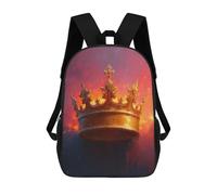 sinyumoney Mochila Escolar Para Niños The Royal Crown Mochila De Moda Para Adolescentes Mochila Informal Para Niños Y Niñas Mochila Escolar Con Impresión 3D 17inch