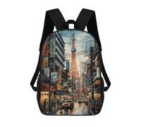 sinyumoney Mochila Escolar Para Niños Tokyo Urban Energy Japan Mochila De Moda Para Adolescentes Mochila Informal Para Niños Y Niñas Mochila Escolar Con Impresión 3D 17inch