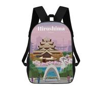 sinyumoney Mochila Escolar Para Niños Travel to Hiroshima Mochilas Para Libros Mochila Informal De Viaje Con Impresión 3D Para Niños Y Niñas Mochila De Gran Capacidad 17inch