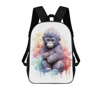 sinyumoney Mochila Escolar Para Niños Watercolor Baby Gorilla Mochila De Moda Para Adolescentes Mochila Informal Para Niños Y Niñas Mochila Escolar Con Impresión 3D 17inch